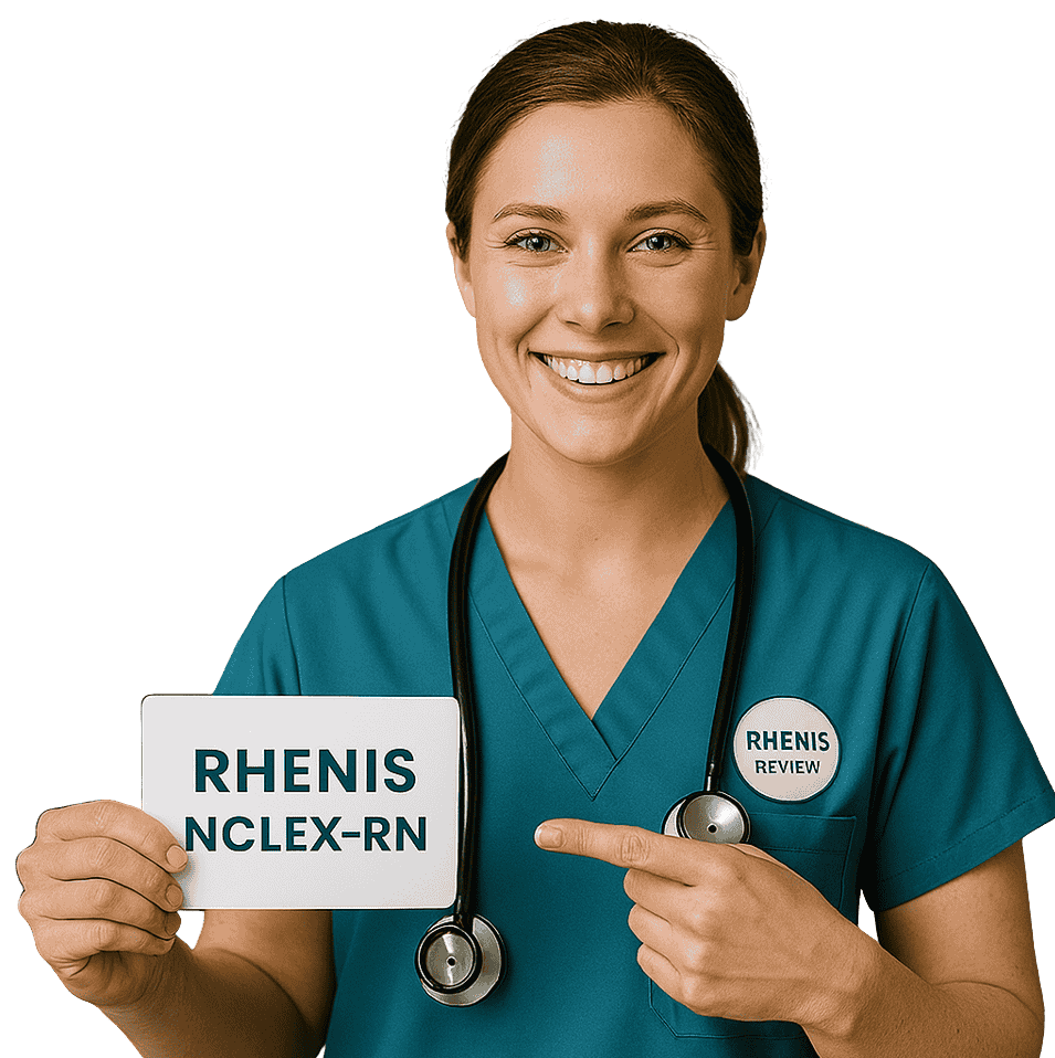 Nurse holding sign